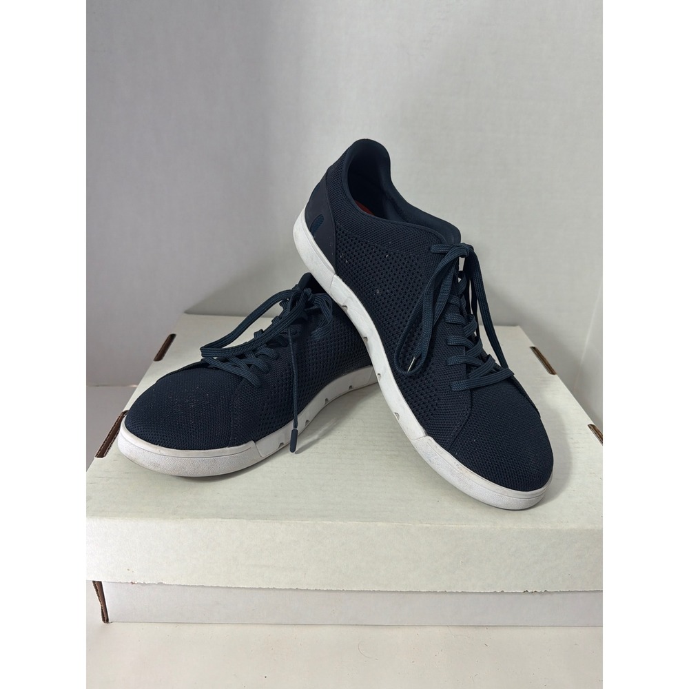 SWIMS Breeze Tennis Knit Sneakers Mens Navy Blue Low Top Shoes Size 13